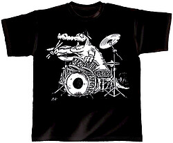 T-Shirt schwarz Kroko Power L  