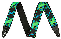 Fender® Neon Monogr. Strap, green/​blue  